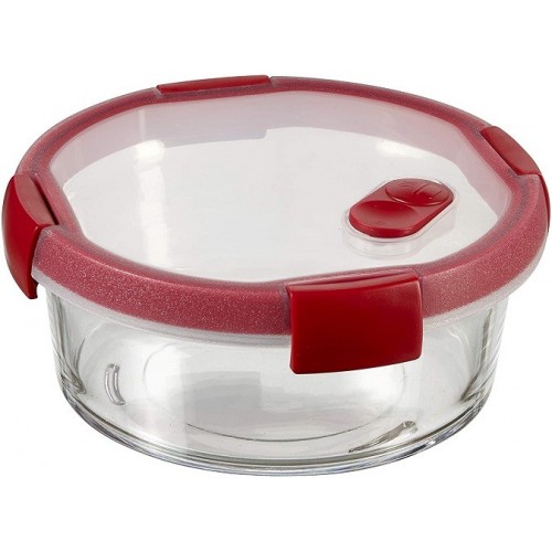 Utensili da cucina Contenitore Cibo in Vetro con Valvola Rosso cm20x20x8h