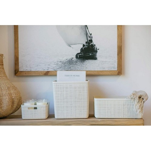 Accessori bagno Contenitore jute medium basket bianco cm26.5x20x10.5h