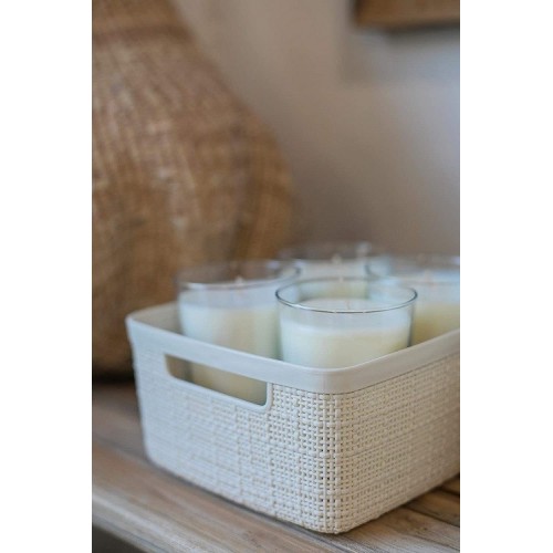 Accessori bagno Contenitore jute medium basket bianco cm26.5x20x10.5h