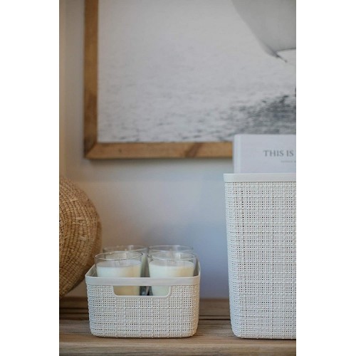 Accessori bagno Contenitore jute medium basket bianco cm26.5x20x10.5h