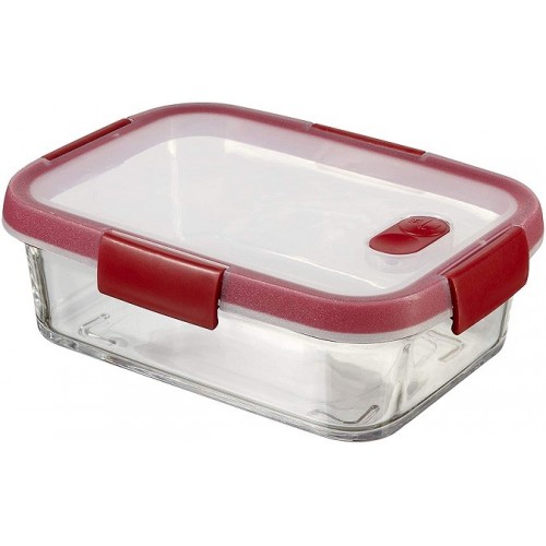 Utensili da cucina Contenitore Cibo in Vetro con Valvola Rosso cm15x20x7h