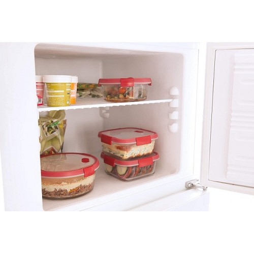 Utensili da cucina Contenitore Cibo in Vetro con Valvola Rosso cm15x20x7h