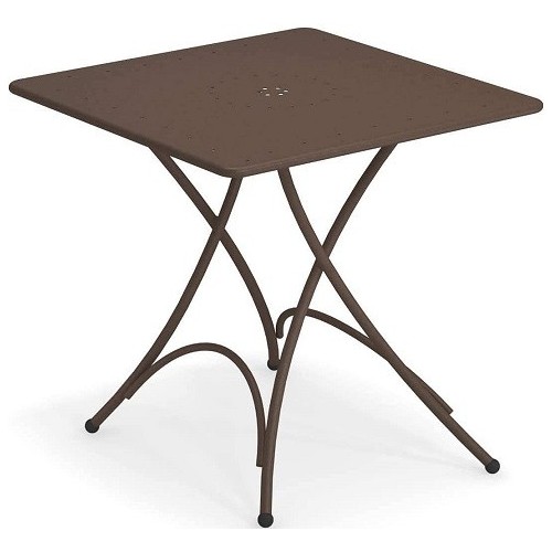 Tavoli da esterno Tavolo Pigalle Quadrato Pieghevole cm76x76 marrone india
