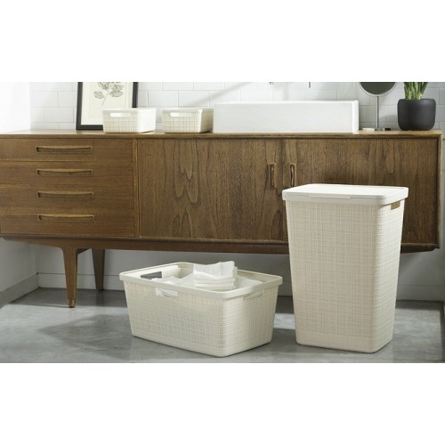Cesti portabiancheria Portabiancheria jute laundry hamper bianco cm43x34x60