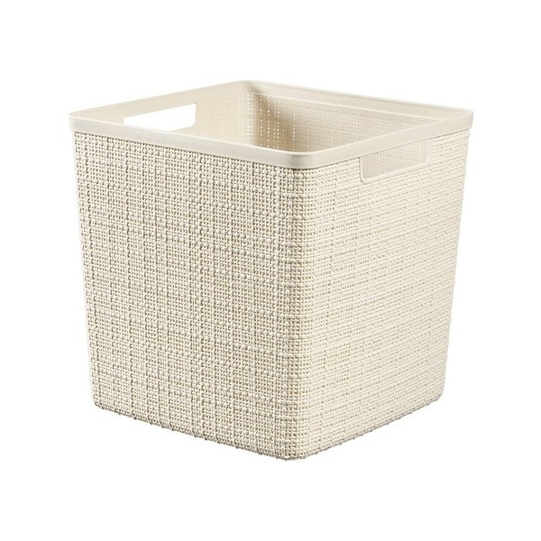 Cesti portabiancheria Contenitore jute cube colore bianco cm28X28X27H