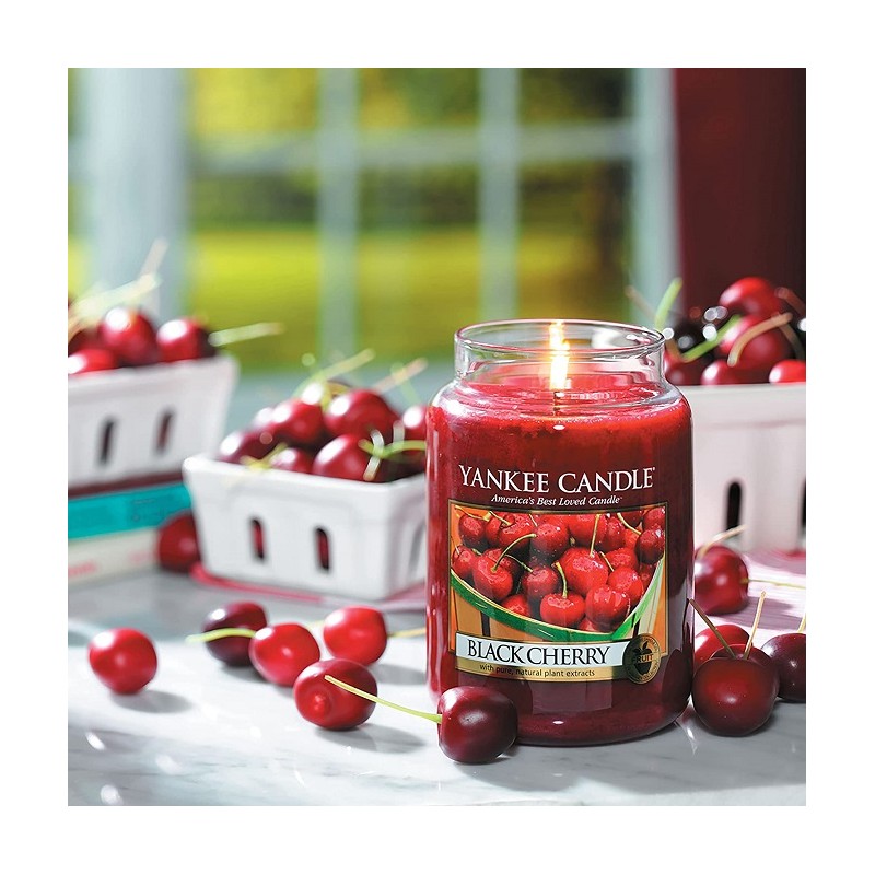 Complementi d arredo Candela profumata giara grande black cherry duratafino a 150 ore