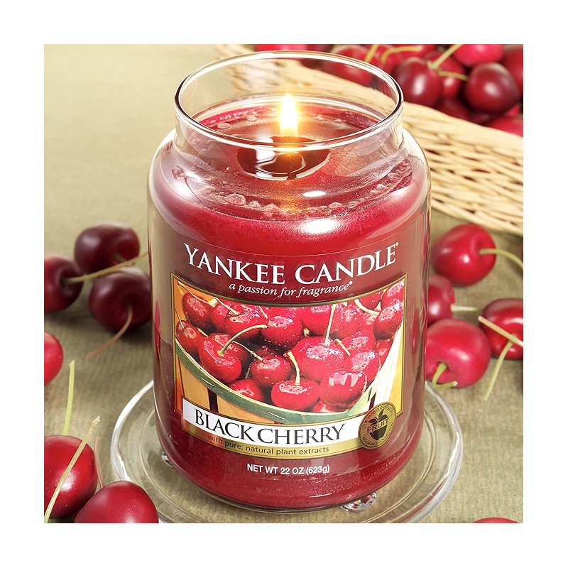 Complementi d arredo Candela profumata giara grande black cherry duratafino a 150 ore