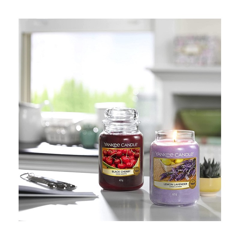 Complementi d arredo Candela profumata giara grande black cherry duratafino a 150 ore