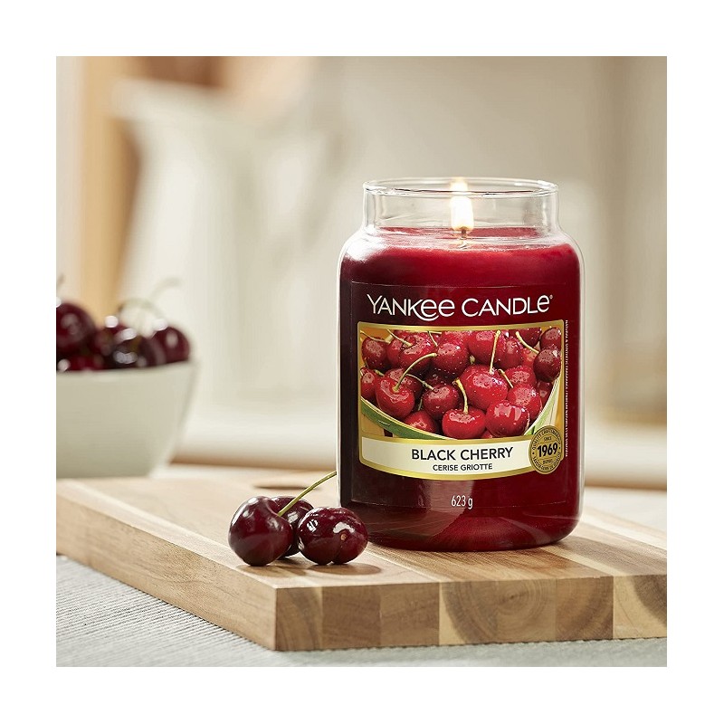 Complementi d arredo Candela profumata giara grande black cherry duratafino a 150 ore