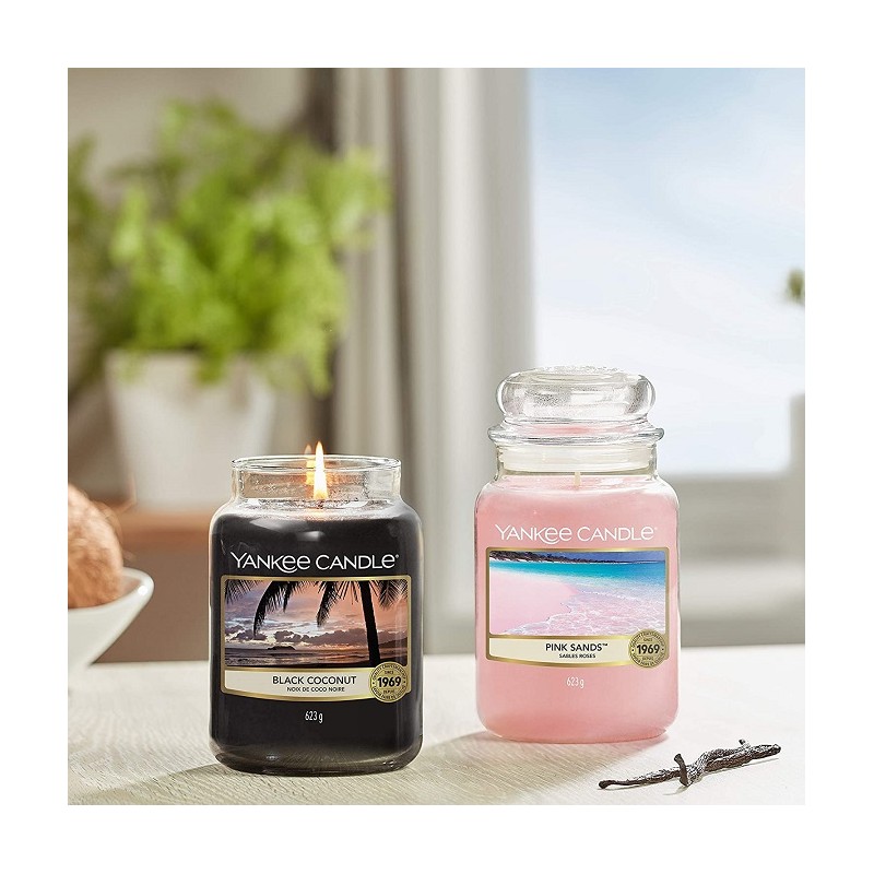 Complementi d arredo Candela profumata giara grande noce di cocco nera durata fino a 150 ore