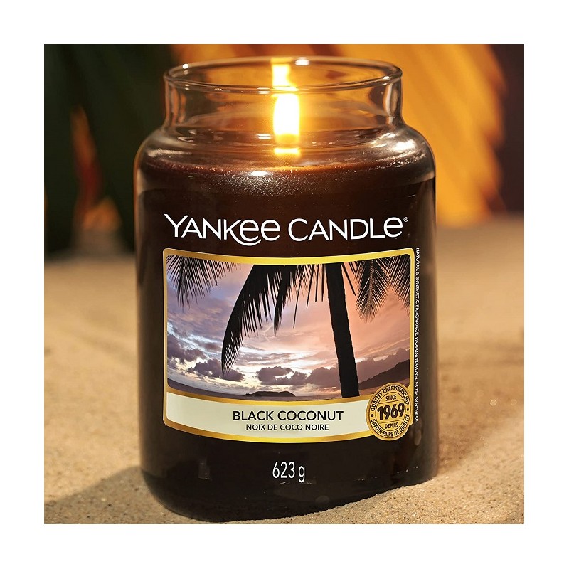 Complementi d arredo Candela profumata giara grande noce di cocco nera durata fino a 150 ore