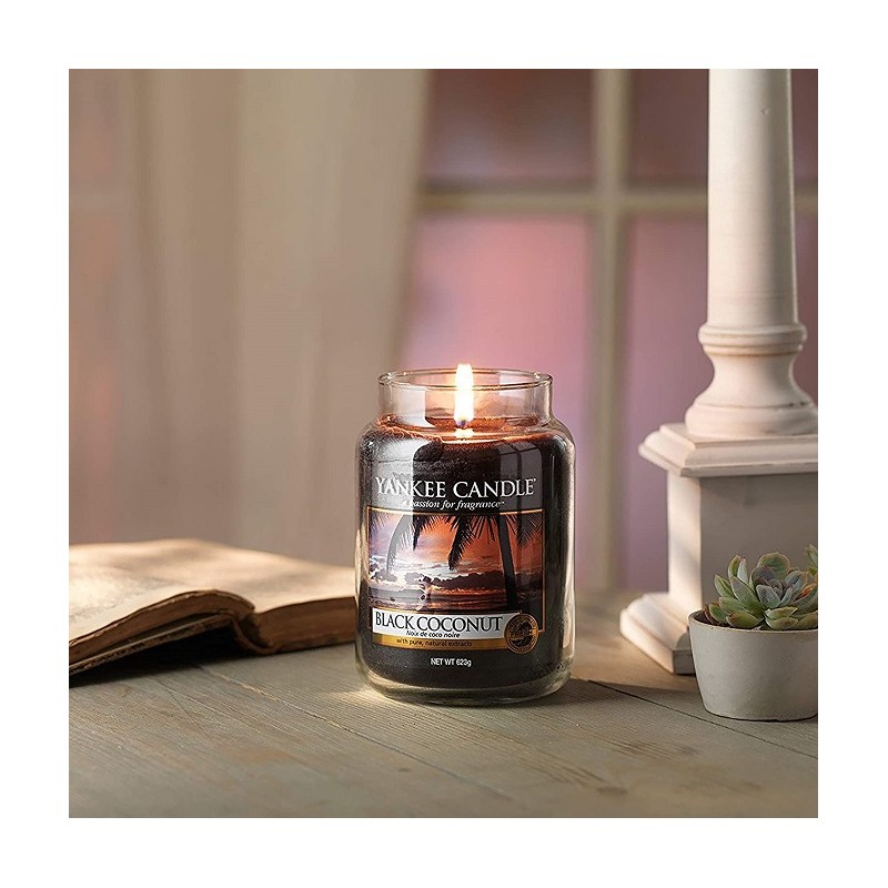 Complementi d arredo Candela profumata giara grande noce di cocco nera durata fino a 150 ore