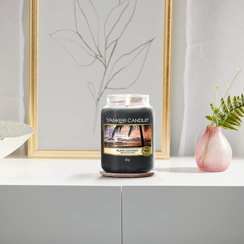 Complementi d arredo Candela profumata giara grande noce di cocco nera durata fino a 150 ore