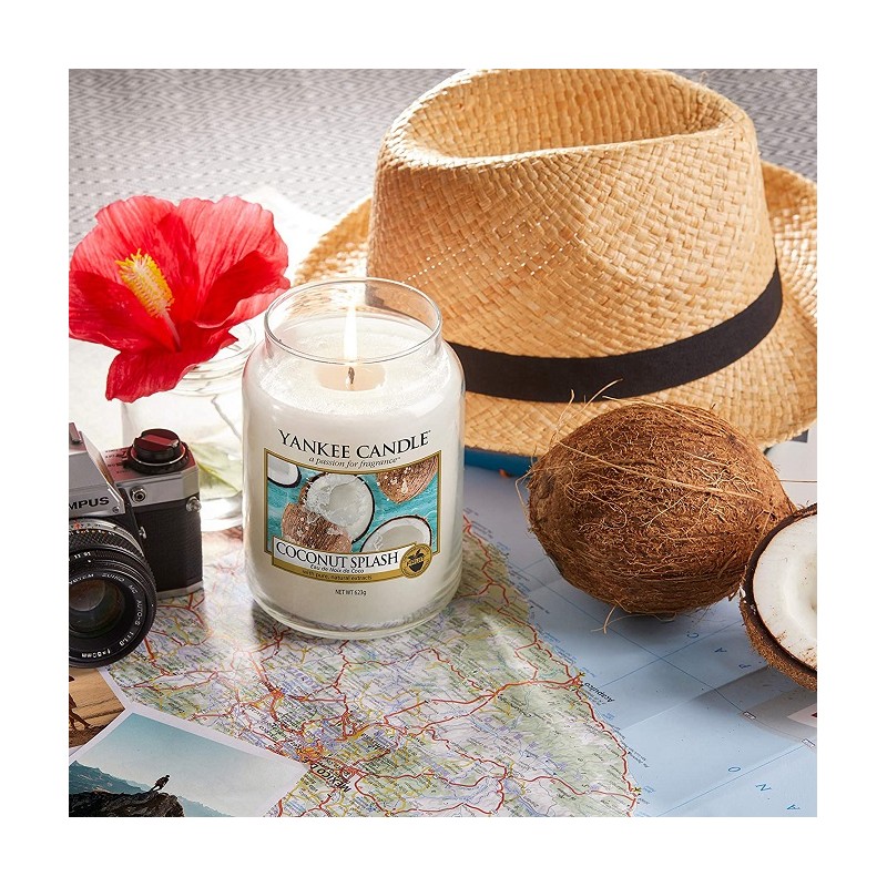 Complementi d arredo Candela profumata giara grande coconut splash durata fino a 150 ore