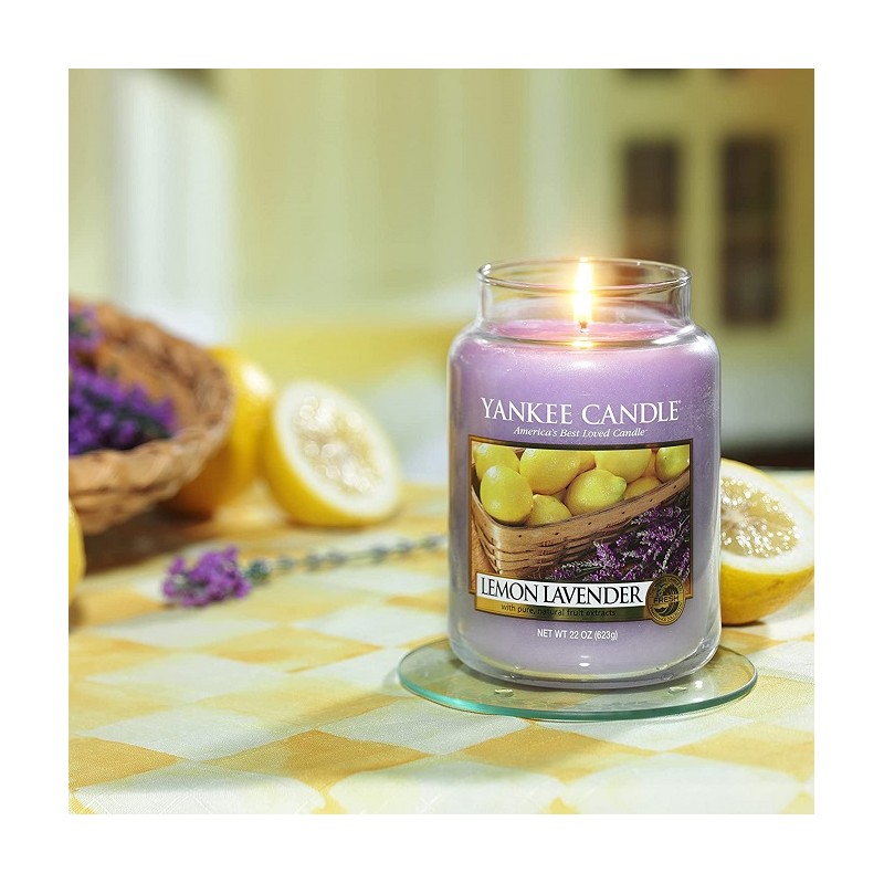 Complementi d arredo Candela profumata giara grande lavanda al limone durata fino a 150 ore