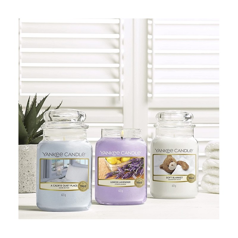 Complementi d arredo Candela profumata giara grande lavanda al limone durata fino a 150 ore