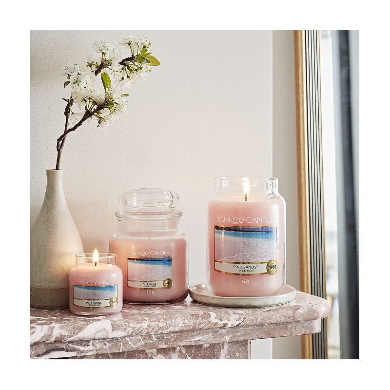 Complementi d arredo Candela profumata giara grande sabbie rosa fino a 150 ore