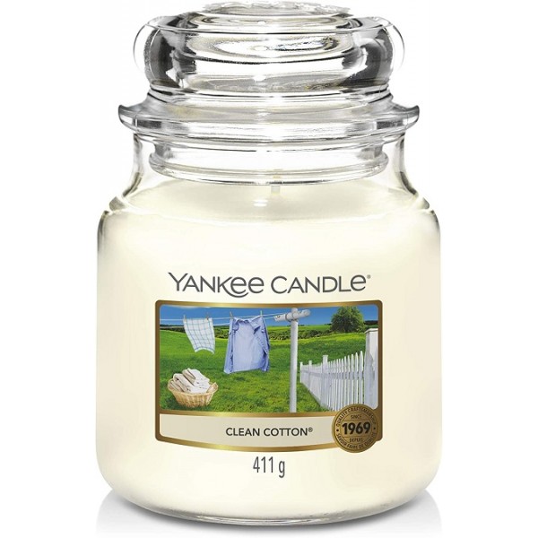 Complementi d arredo Candela profumata giara media clean cotton fino a 75 ore