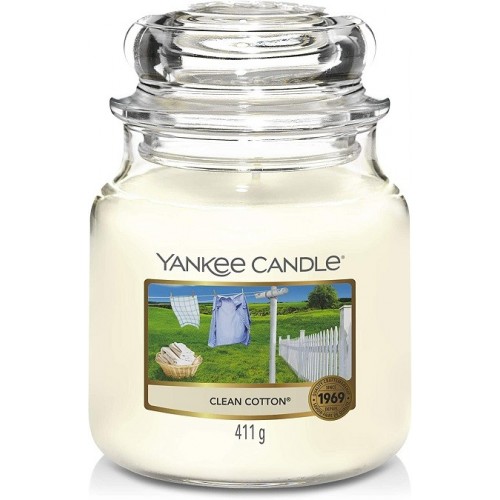 Complementi d arredo Candela profumata giara media clean cotton fino a 75 ore