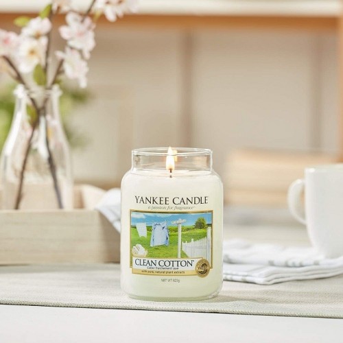 Complementi d arredo Candela profumata giara media clean cotton fino a 75 ore